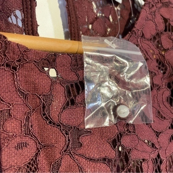 Allison Joy Lace Top Wine Burgundy AVIVA  Long Sleeve Sienna s shirt blouse NWOT - Picture 14 of 14
